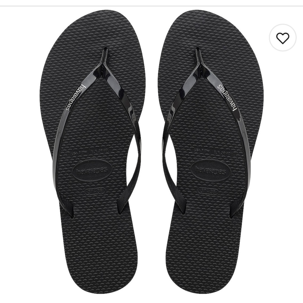 NWOT Havaiana You Metallic Sandal in Black Sz 7/8